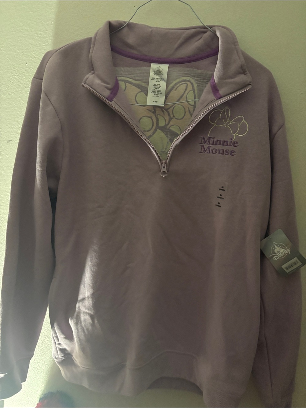 Disney Lavender Minnie Mouse Quarter-Zip Sweatshirt